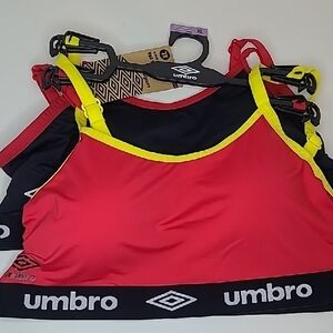 Umbro Women's Red and Yellow Bikini Top